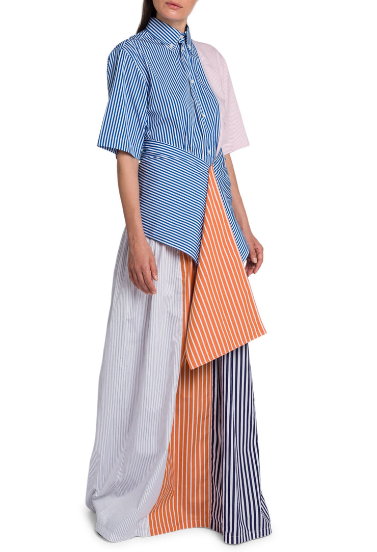 Color Block Long Shirtdress