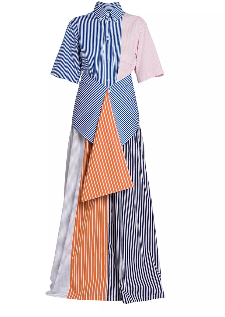 Color Block Long Shirtdress