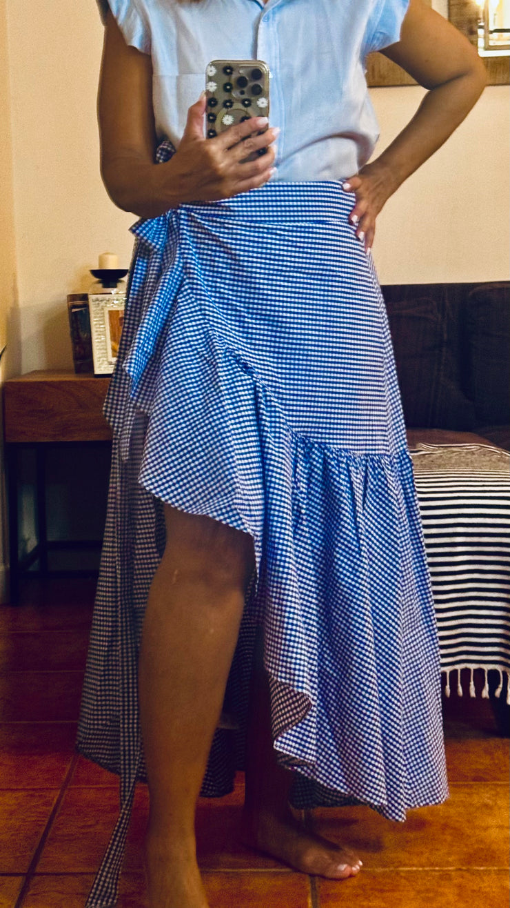 Gingham Style Wrap Multi Use Skirt