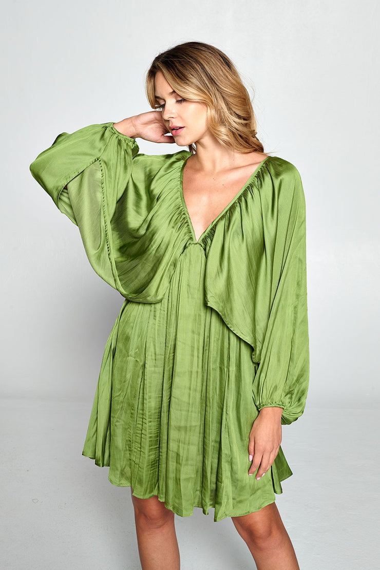 Satin Green Dress - Good Dress Miami