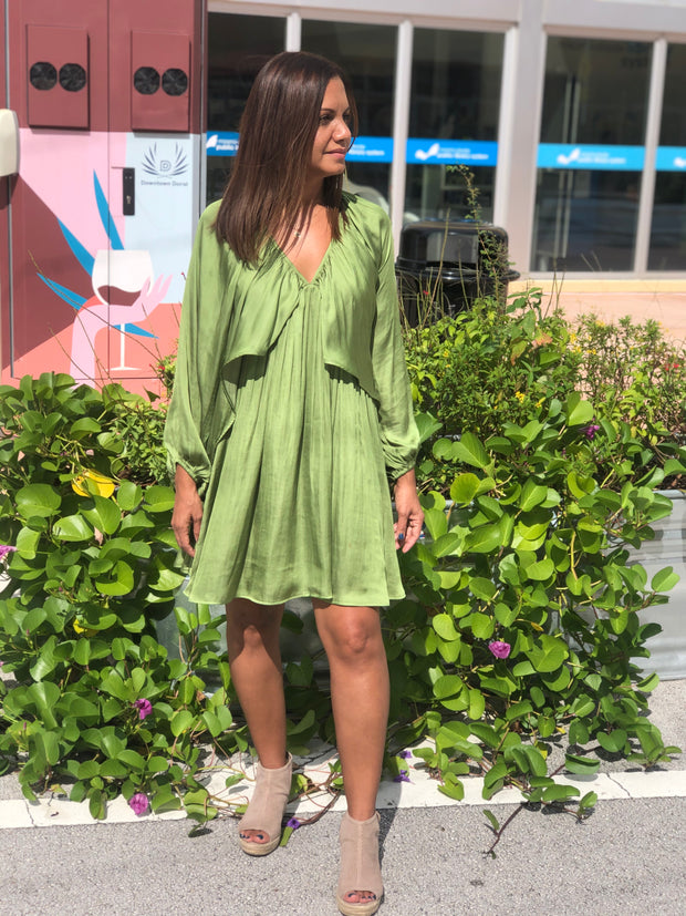 Satin Green Dress - Good Dress Miami